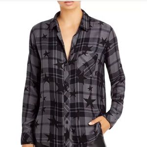 New with tags attached. Rails flannel shirt grey/black with stars